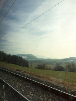 Fribourg from the train, 9 March 2015