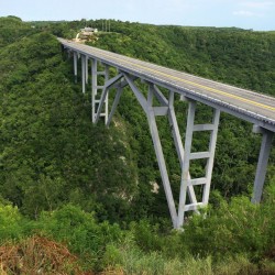 Bacunayagua bridge, the longest in Cuba, on the northern coast
